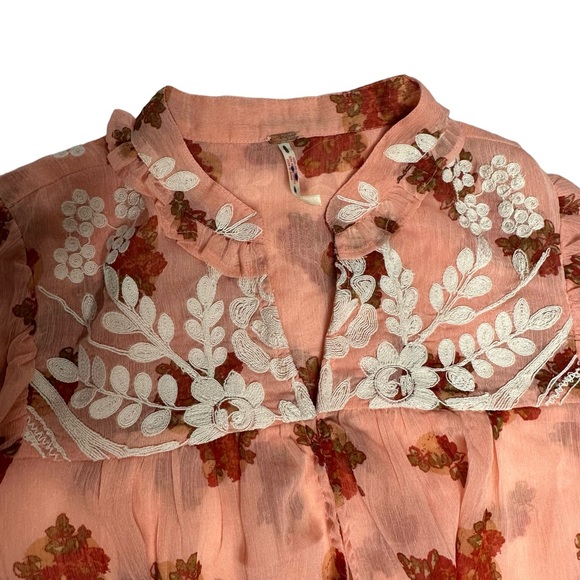 NWOat Free People Patricia Embroidered Blouse xs - Picture 9 of 15